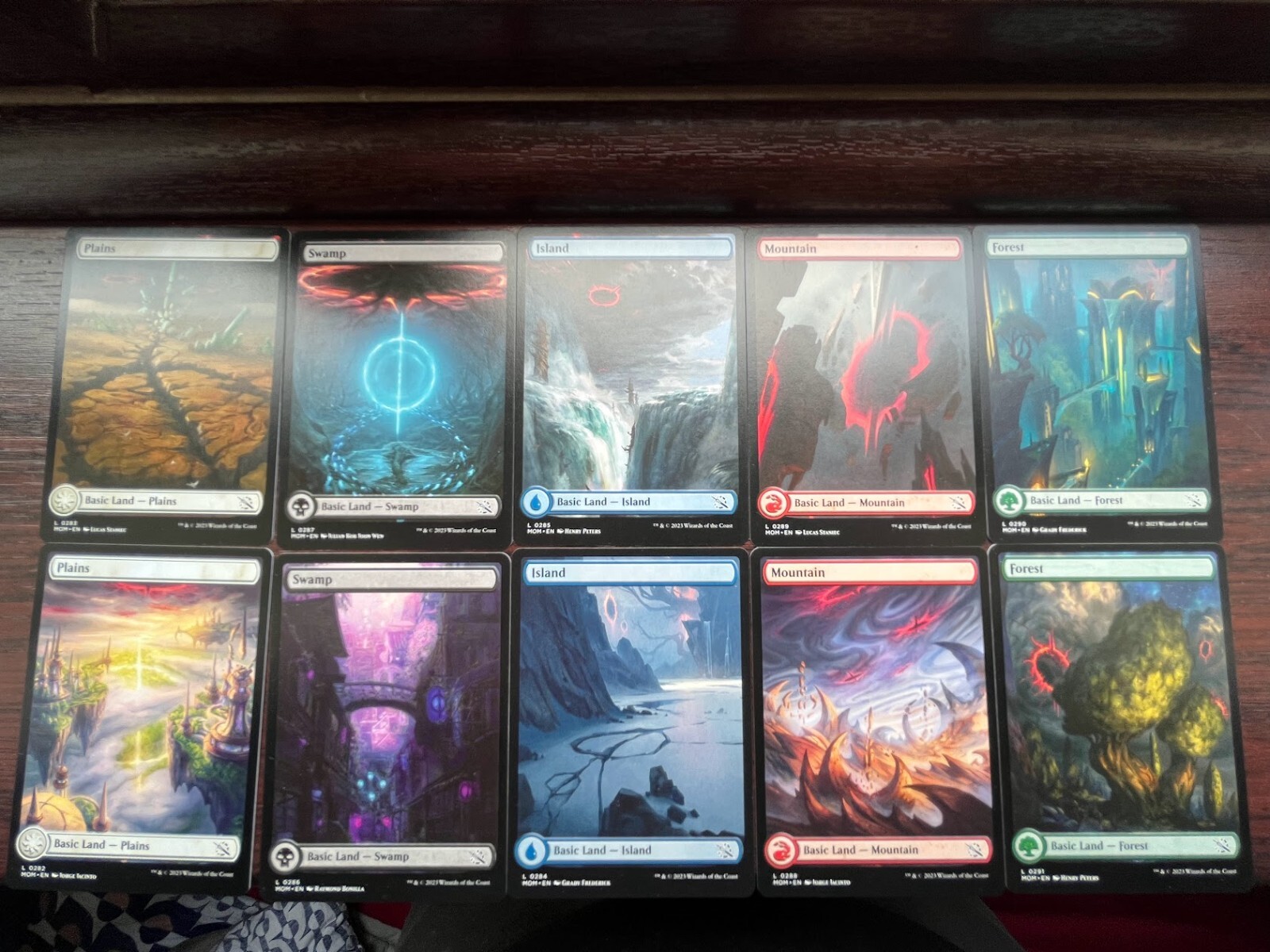 10x FULL ART LANDS – Full set – March of the MAchines MTG – Magic the Gathering