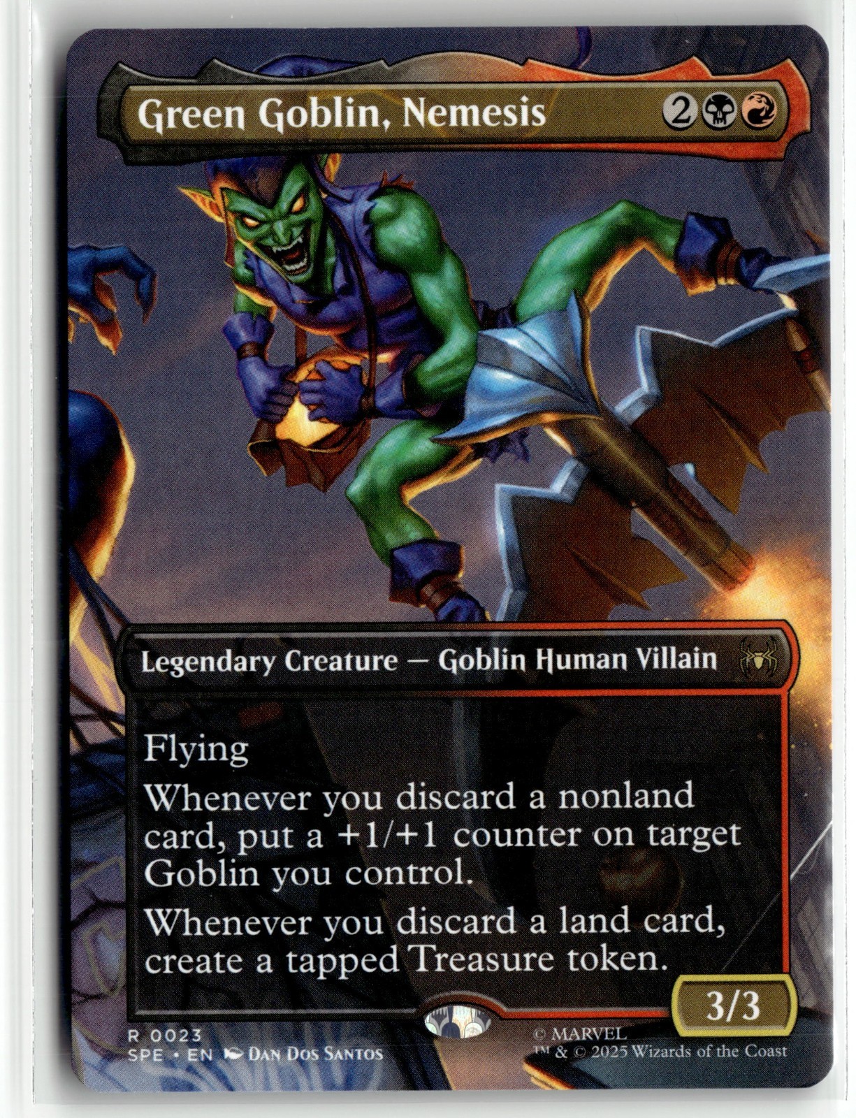 Green Goblin Nemesis 0023 Borderless Spider Man MTG Magic The Gathering Card NM