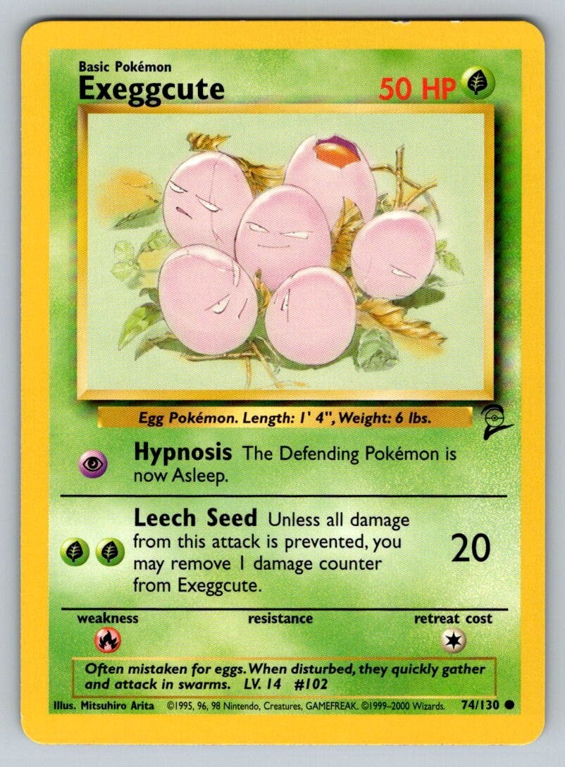 2000 Pokemon Base Set 2 Vintage WOTC Exeggcute 74/130 NM