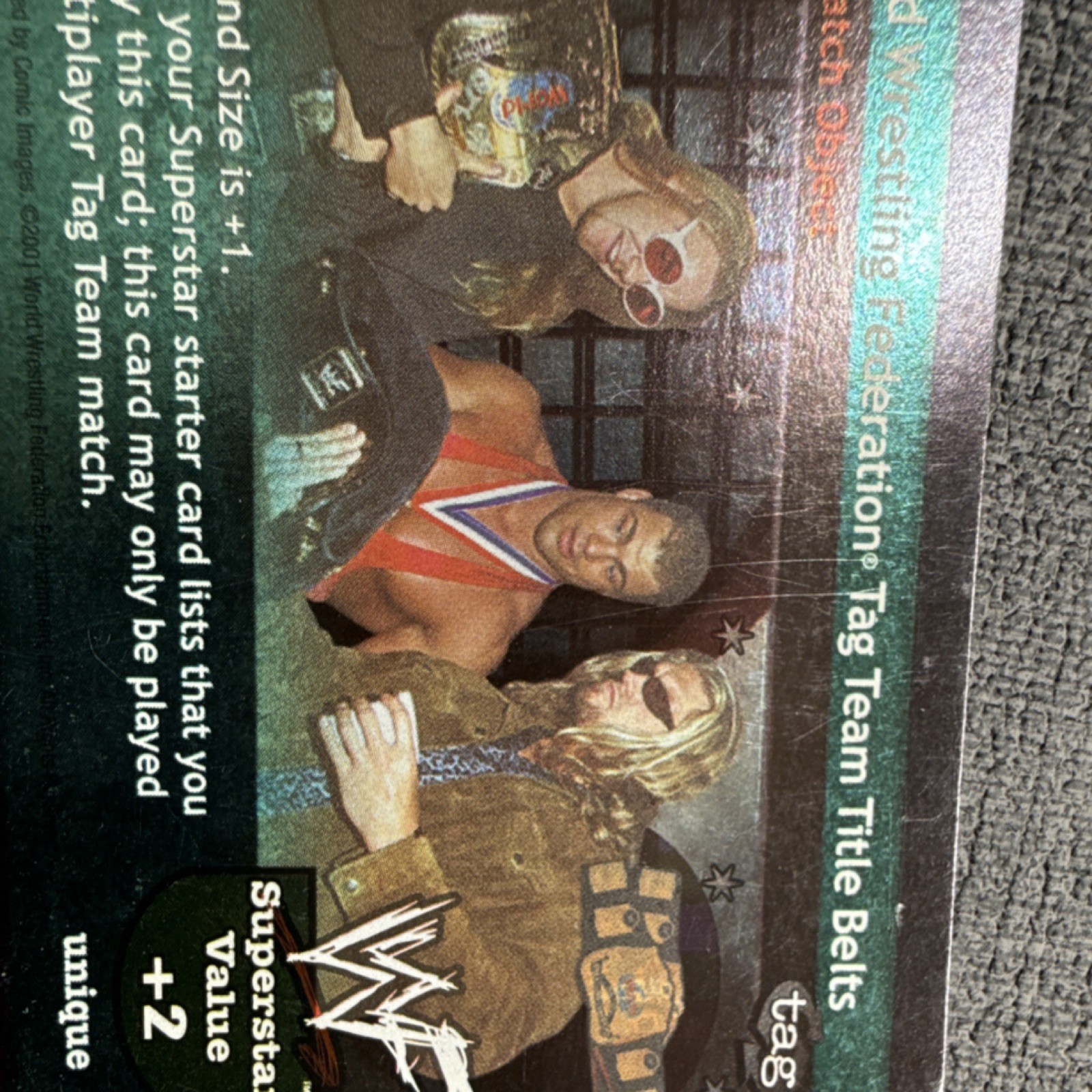 Comic Images Tag Team Title Belts Unique Raw Deal CCG Card 2001