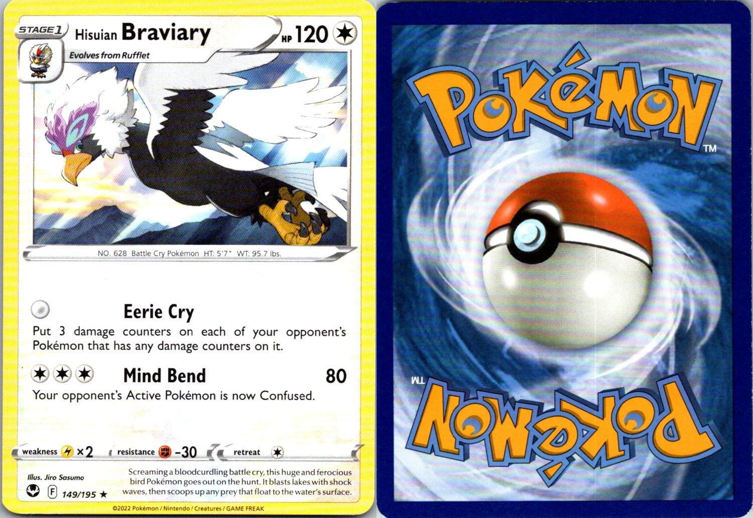 Hisuian Braviary 149/195 Silver Tempest Pokemon TCG R NM