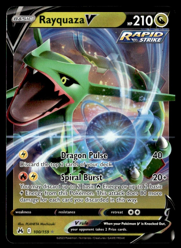 Rayquaza V Ultra Rare Crown Zenith 100/159 LP Pokémon TCG