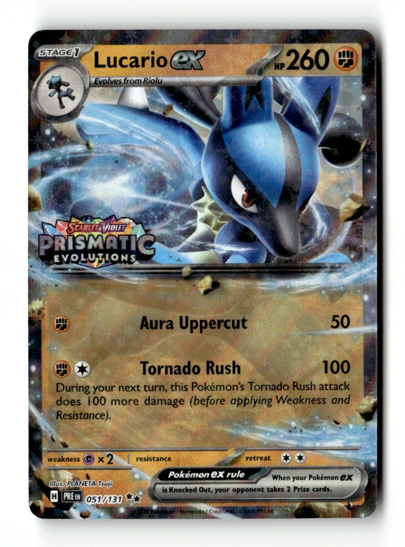 Lucario ex (Prismatic Evolutions Stamp) Double Rare Holo 155/147 NM Pokémon TCG