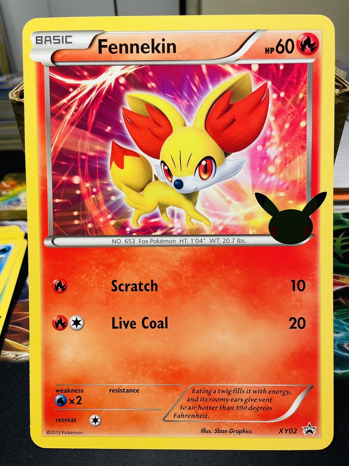 Pokemon Fennekin XY02 First Partner Pack 25th Anniversary Jumbo Promo Card