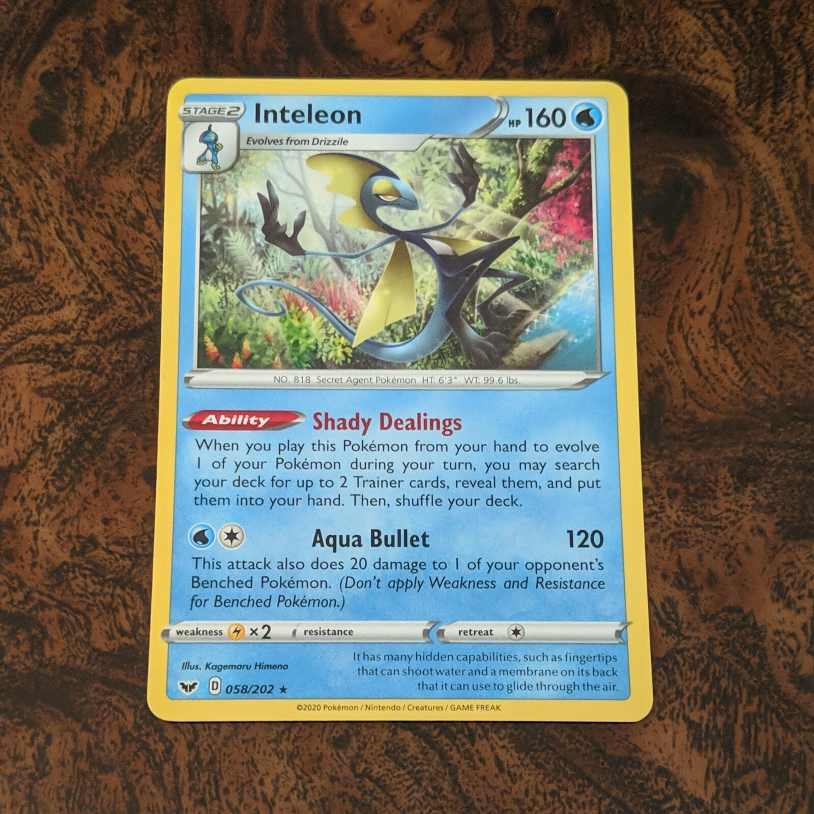 Inteleon (058/202) Sword Shield – Non-Holo Rare Pokémon Card – Near Mint – Water