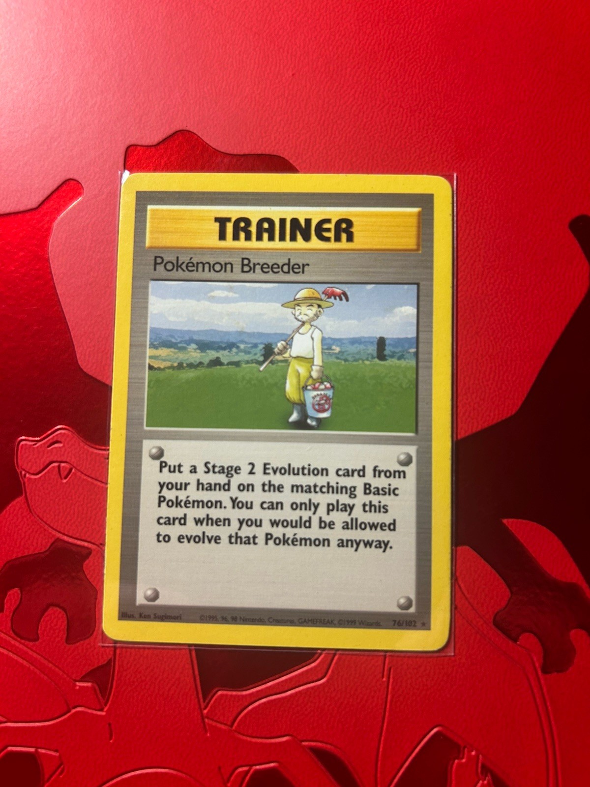 1999 Base Set Pokemon Breeder Trainer Card 76/102 – NM – Free Shipping!