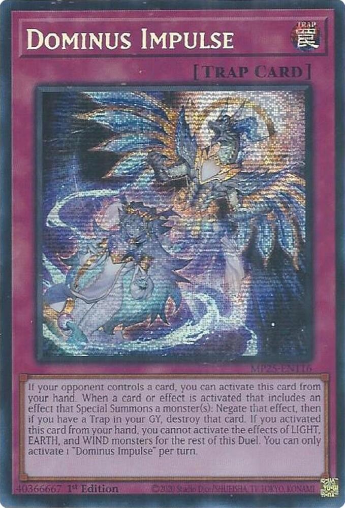 YUGIOH: 1x Dominus Impulse MP25-EN116 Prismatic Secret Rare 2025 Mega-Pack