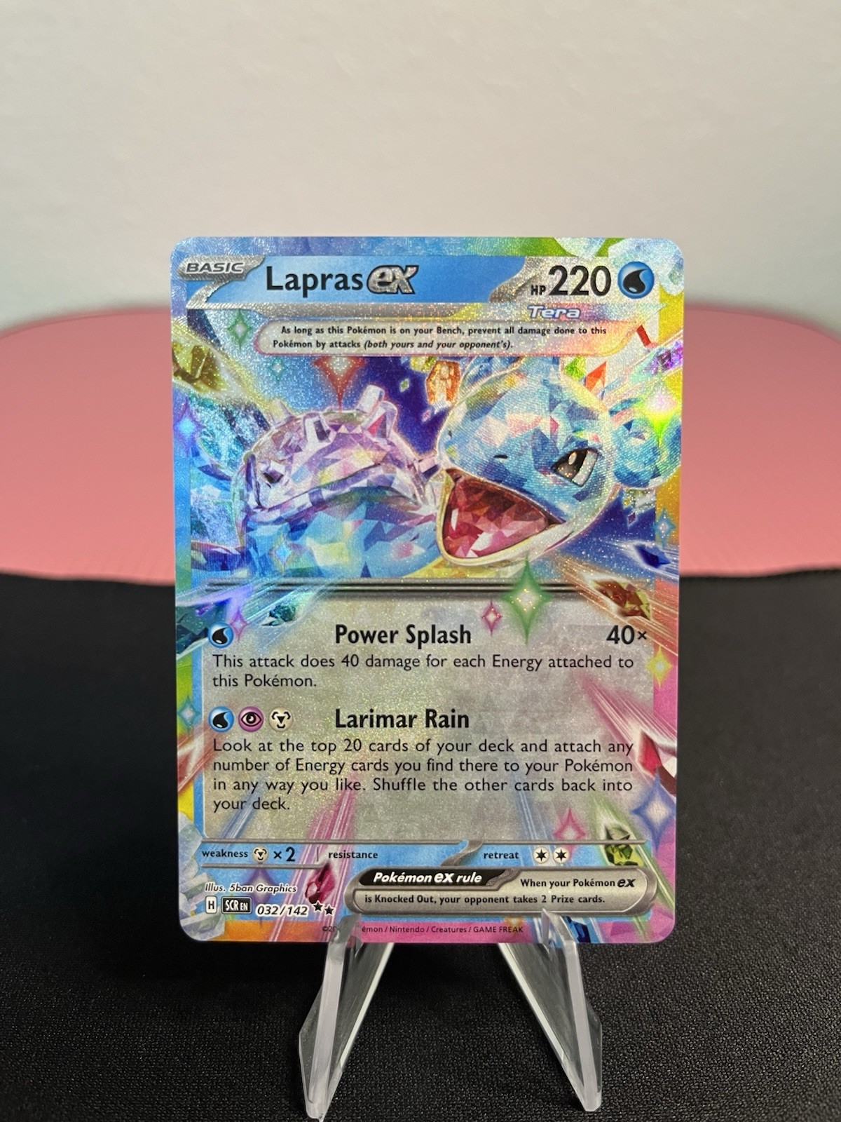 Lapras ex 032/142 Pokemon Sv07: Stellar Crown Double Rare Holo – NM