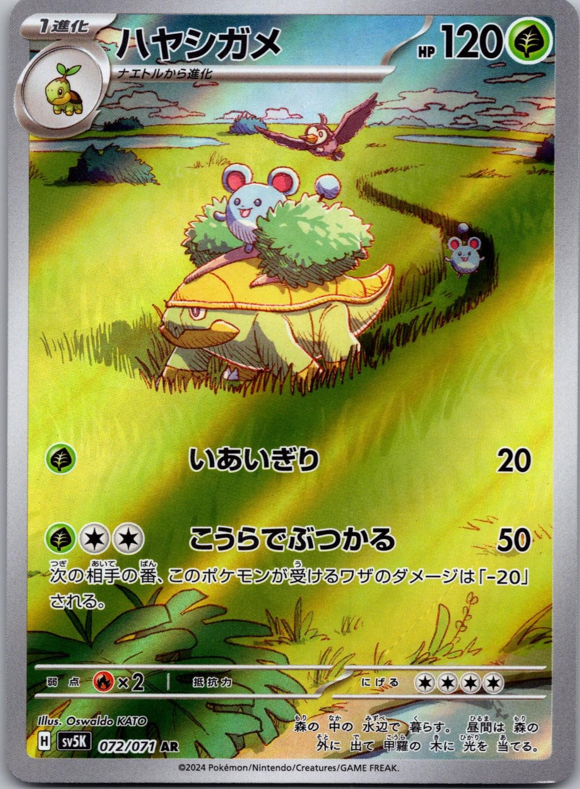 Grotle 072/071 Art Rare Wild Force Pokemon Japanese Holo Near Mint