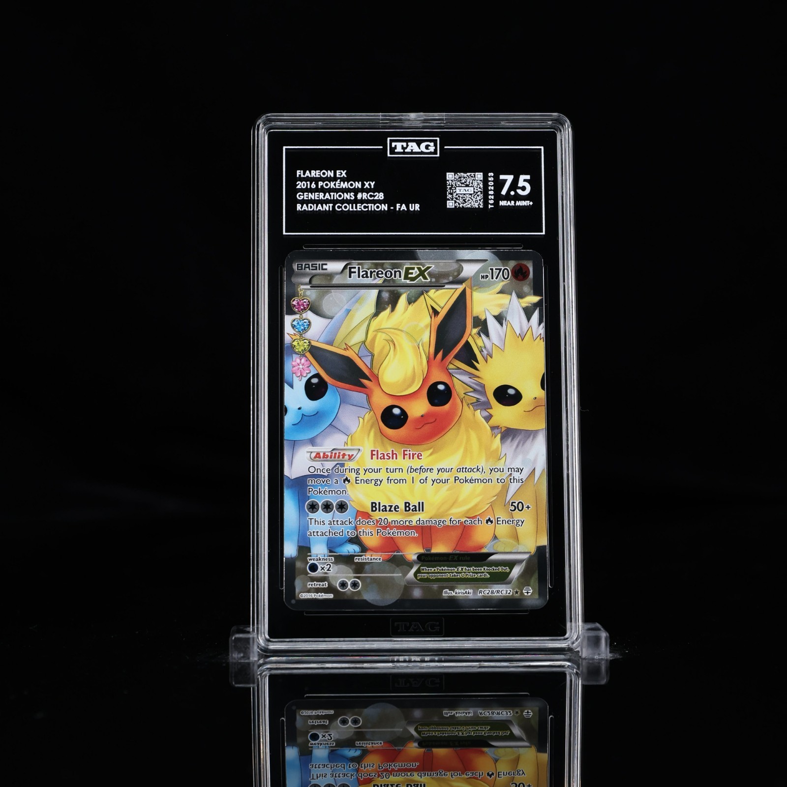 Flareon Ex 2016 Pokemon XY Generations #RC28 Radiant Collection TAG 7.5