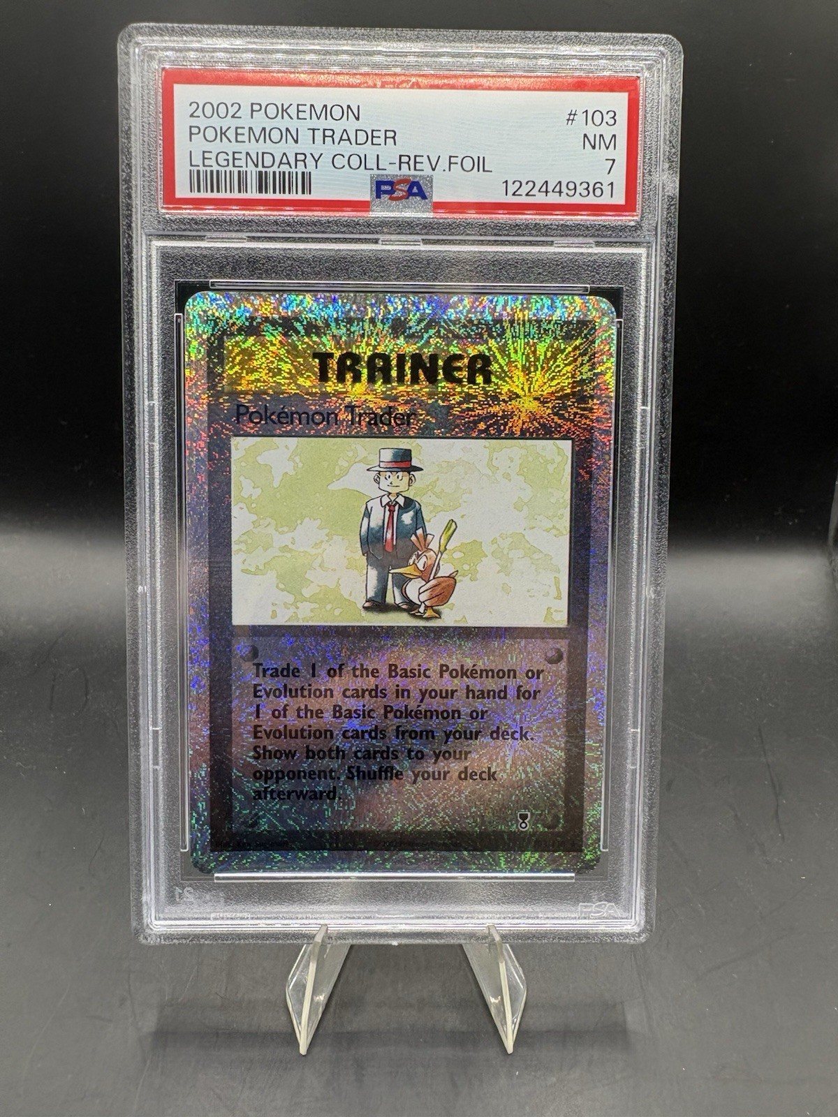 Legendary Collection Reverse Pokemon Trader #103/110 PSA 7 NM NEW CERT