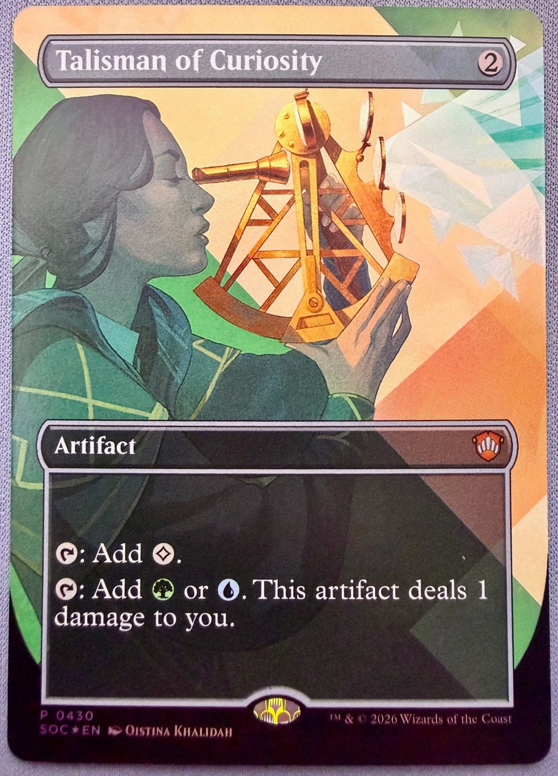 Talisman of Curiosity *FOIL* – NM – MTG Secrets of Strixhaven #SOC 430 Promo