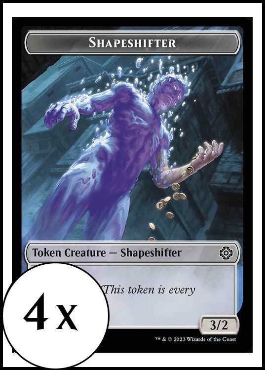 MTG – 4 x Shapeshifter (3/2) Token for Black Market Connections – Playset 4x x4