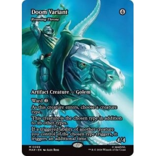 DOOM VARIANT (ROAMING THRONE) (BORDERLESS) Marvel Universe Magic MTG MINT CARD