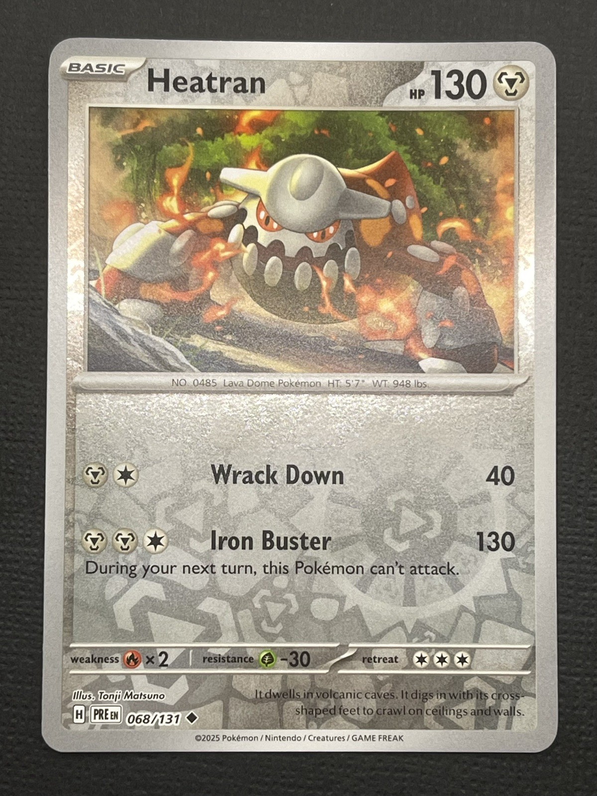 Heatran 068/131 Illus. Tonji Matsuno Lava Burning Trees ( #485 ) Reverse Holo NM
