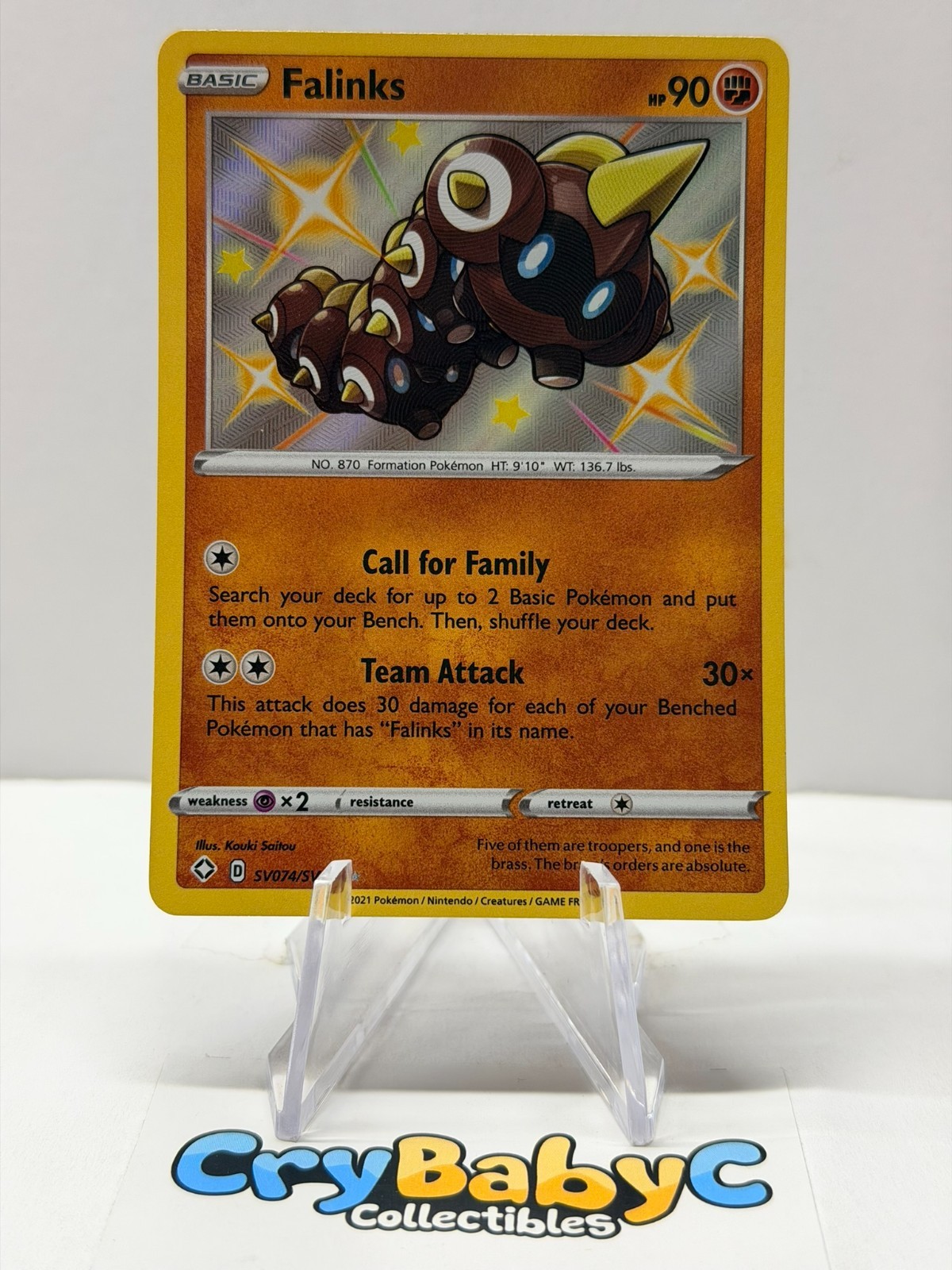 Pokemon Falinks SV074/SV122 Shining Fates Shiny Vault SHINY HOLO RARE