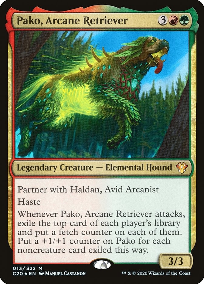 Pako, Arcane Retriever 13 NM FOIL Commander 2020 MTG