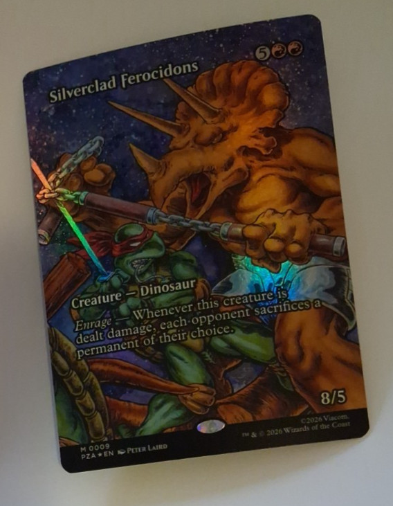 Silverclad Ferocidons Borderless FOIL NM Teenage Mutant Ninja Turtles TMNT MTG