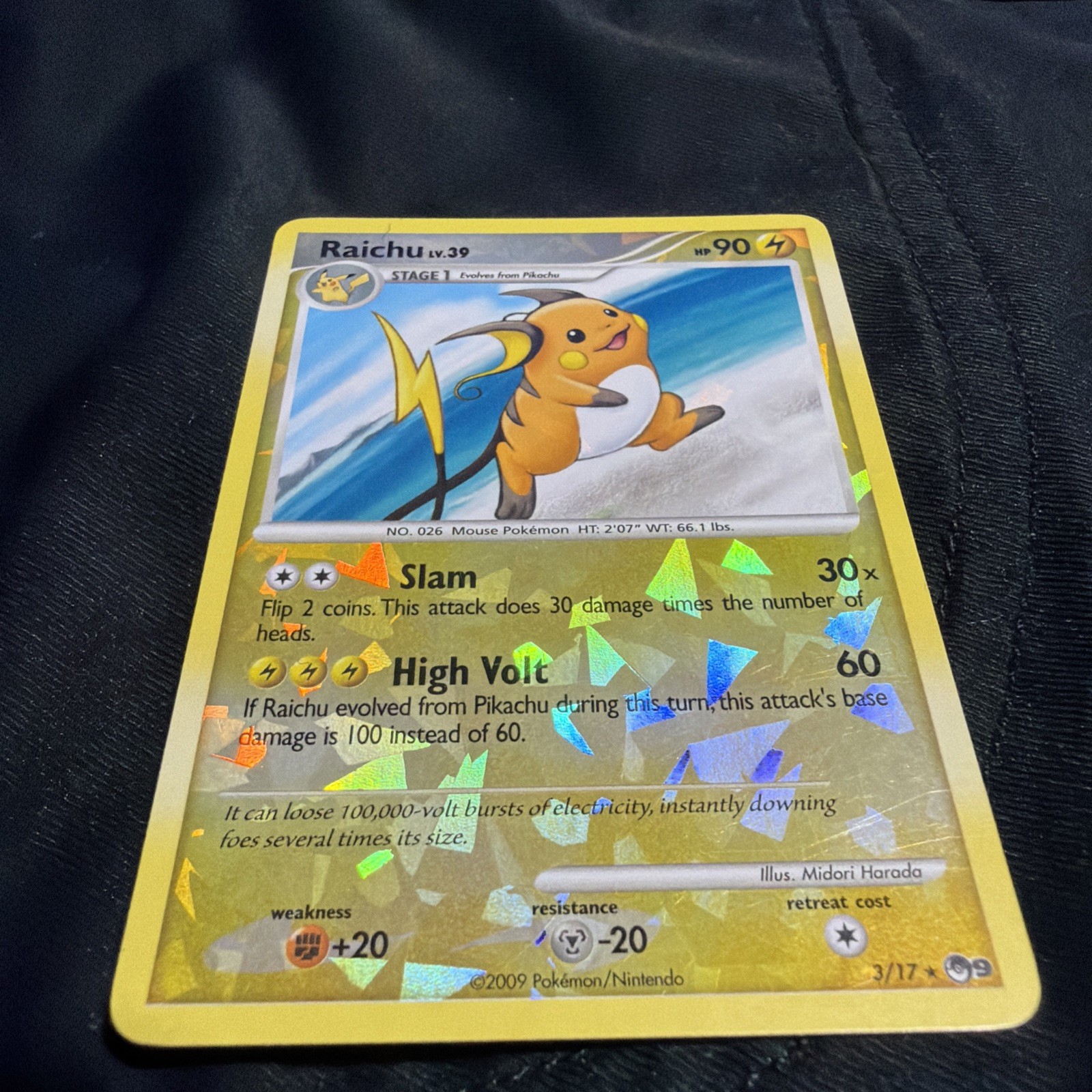 Raichu – POP Series 9 – Reverse CRACKED ICE Holo – LP – Pokémon TCG 3/17