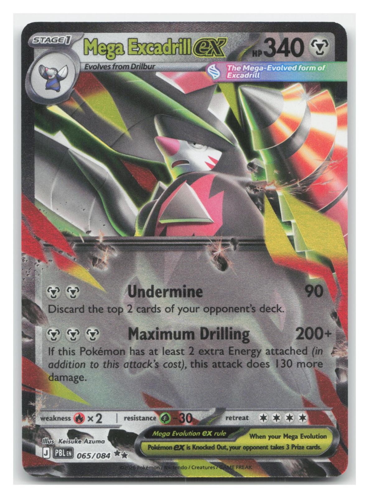 Mega Excadrill ex 065/084 Pitch Black Pokemon Holo Near Mint