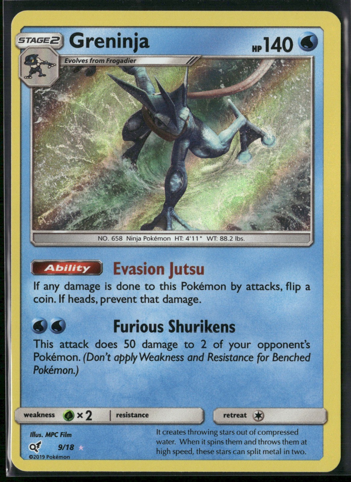 Greninja Holo Rare Detective Pikachu 9/18 NM
