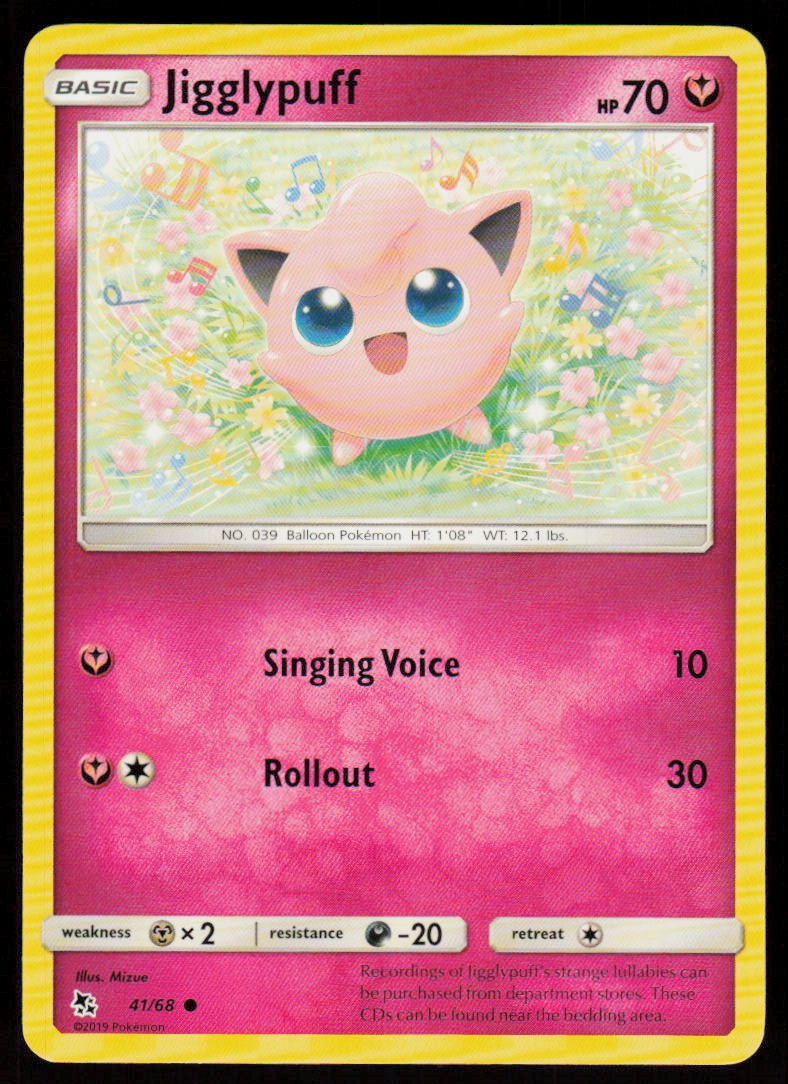 Jigglypuff 41/68 Common Hidden Fates Pokemon Lightly Played