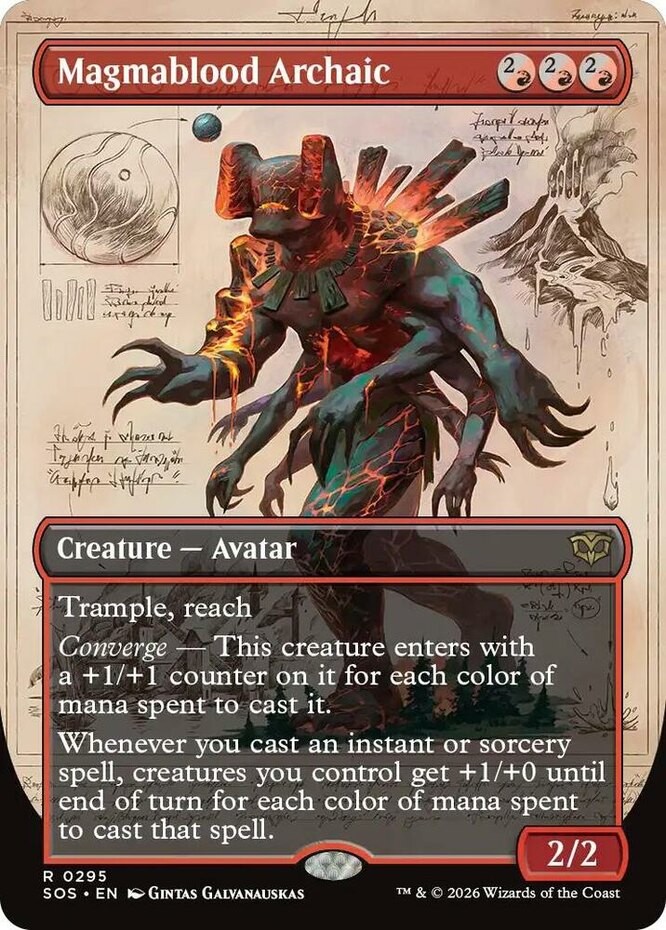 x1 Magmablood Archaic – Foil – Borderless R MTG Secrets of Strixhaven M/NM, Engl