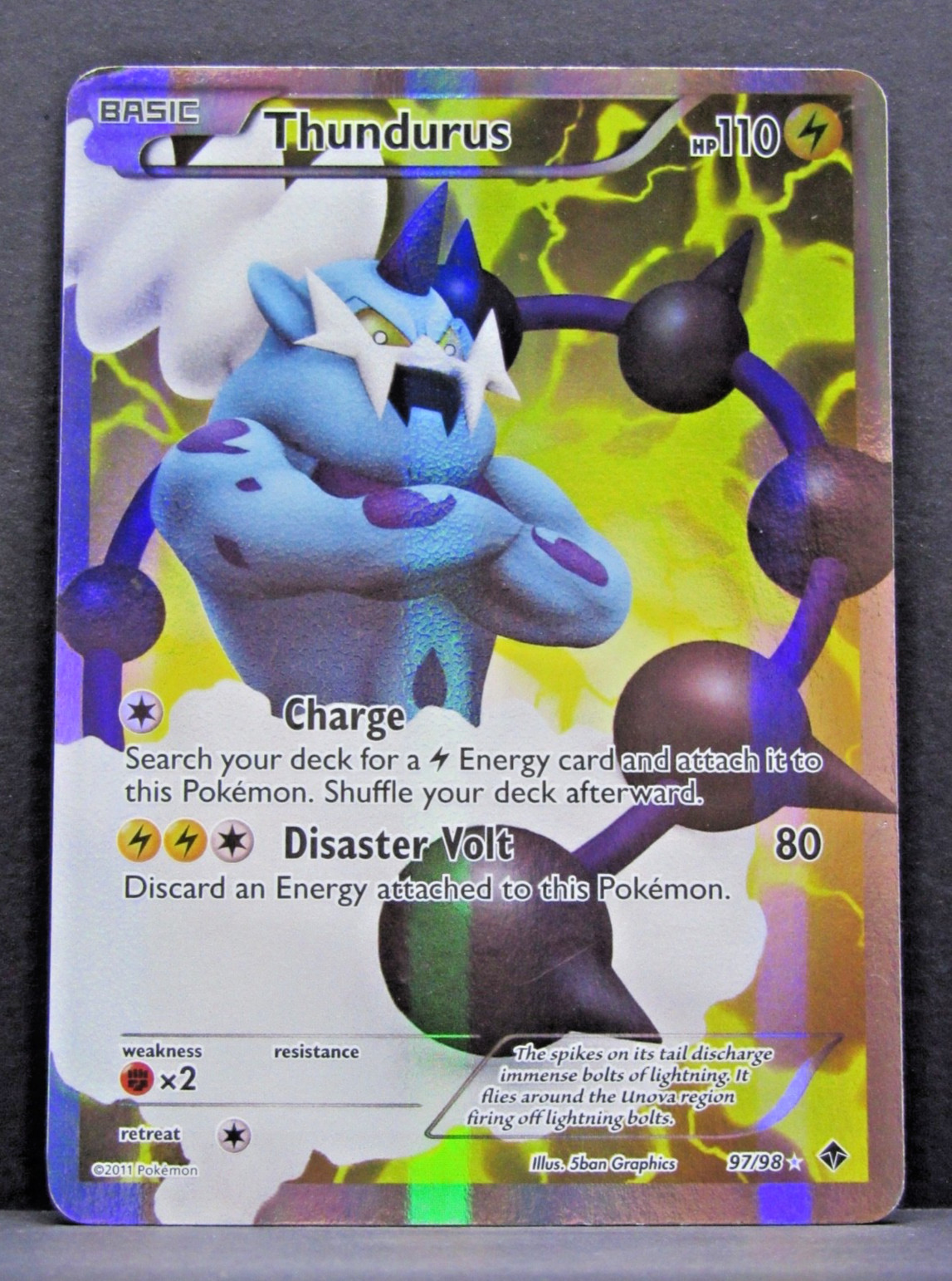 The Pokémon Company Thundurus Full Art Ultra Rare Holo 97/98 English HP