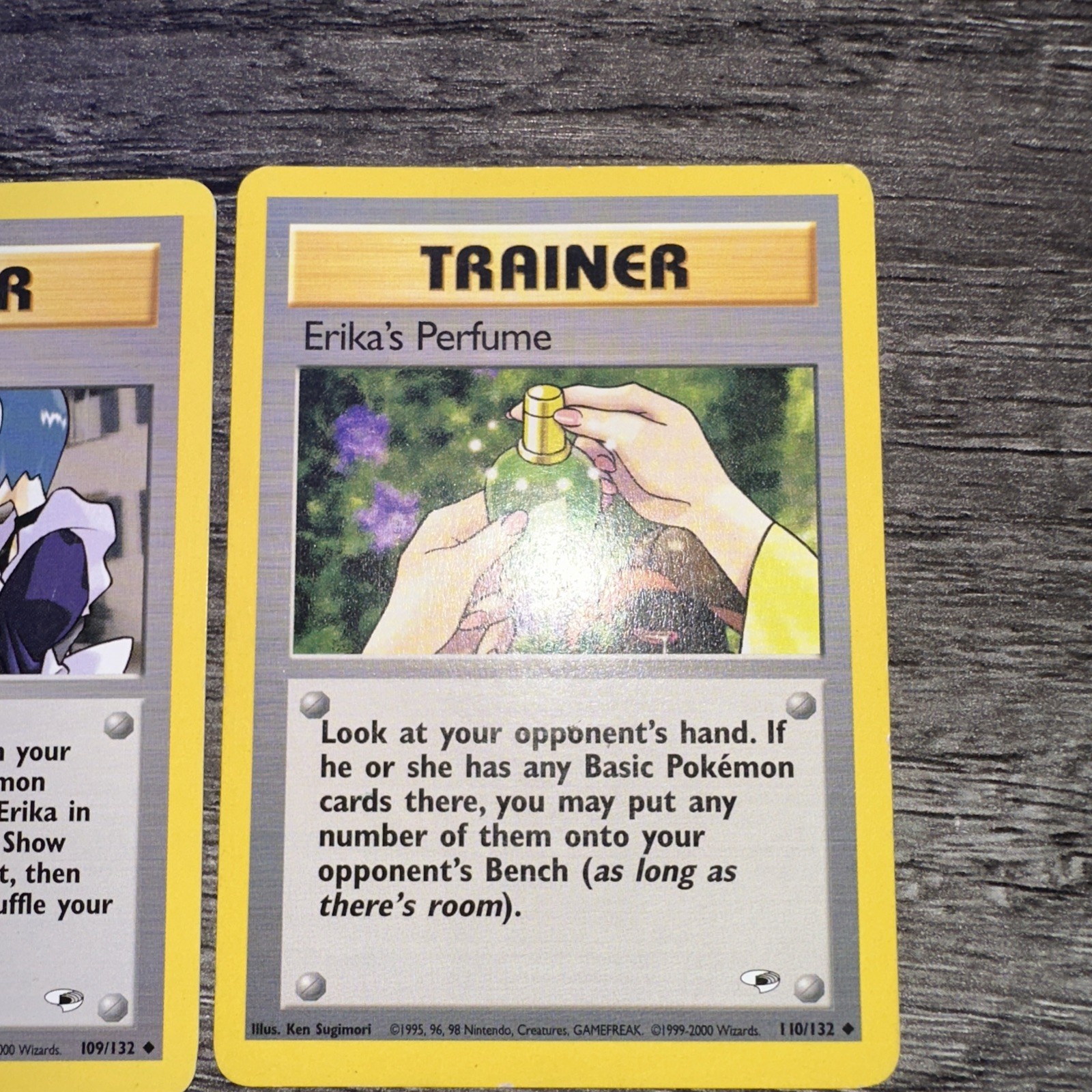 Erika’s trainer 109/132 & 110/132 & 42/132 Gym Heroes Trainer Pokemon Card