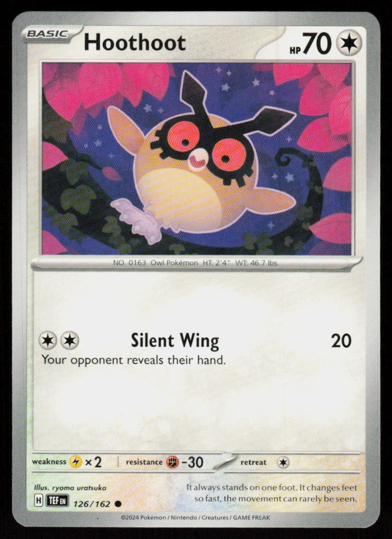 Hoothoot 126/162 Common Temporal Forces Pokemon Near Mint
