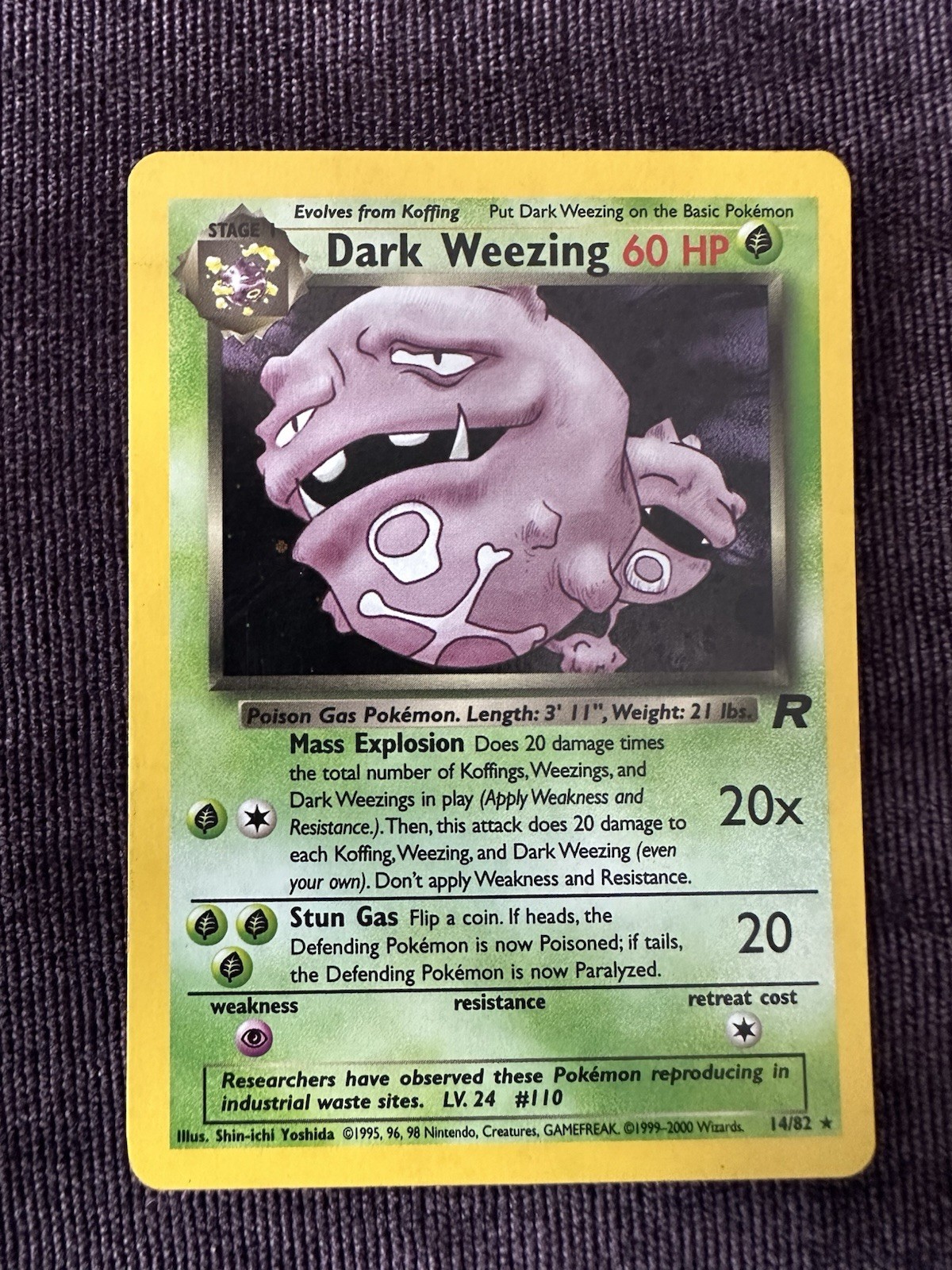 Dark Weezing 14/82 Team Rocket Holo