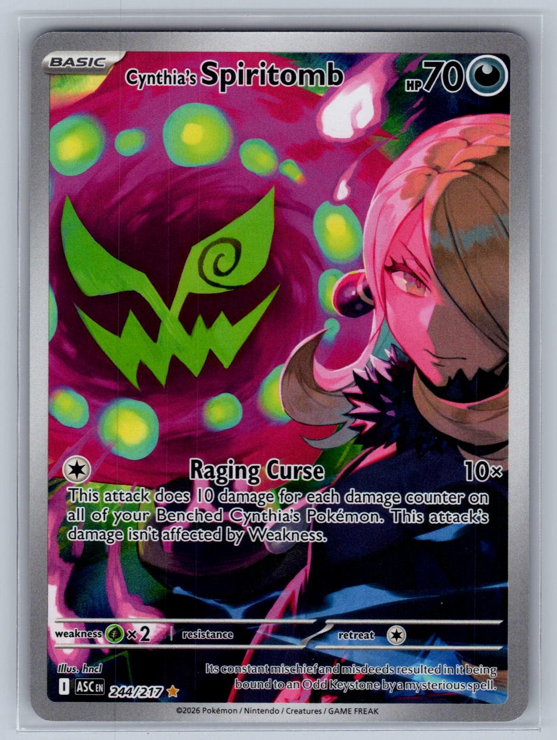Cynthia’s Spiritomb 244/217 Illustration Rare Ascended Heroes Near Mint