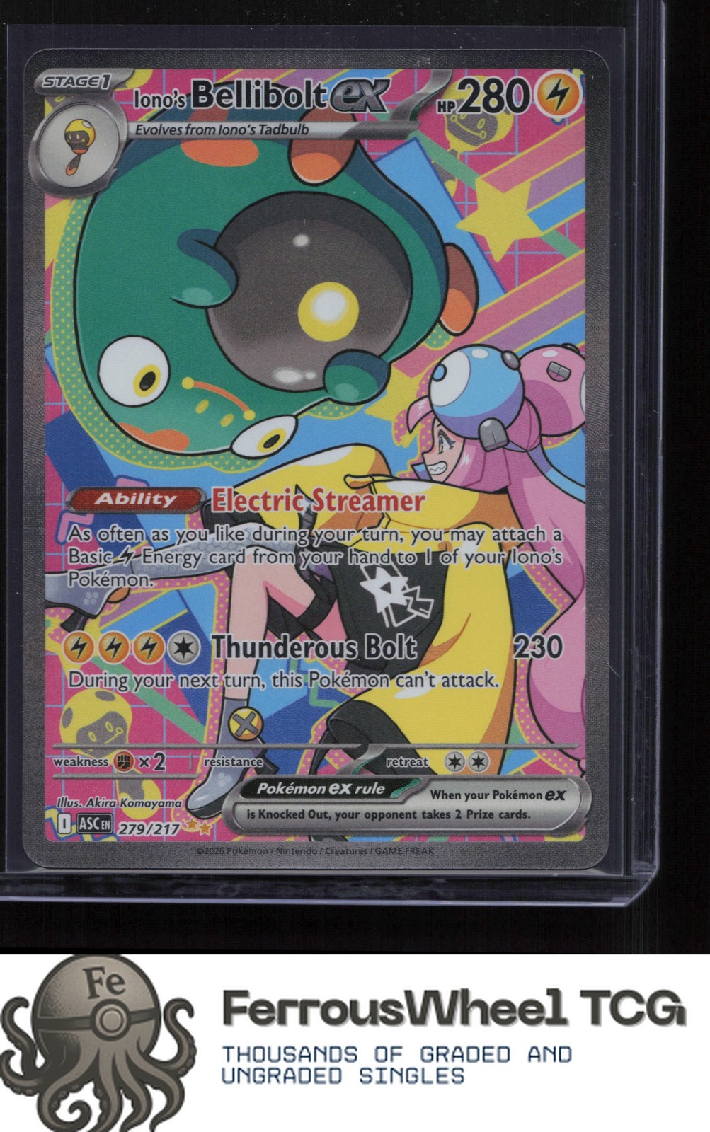 Iono’s Bellibolt ex 279/217 – ME: Ascended Heroes – (NM)