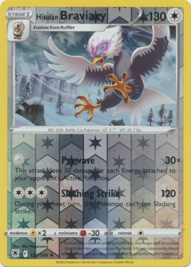 Hisuian Braviary – 132/189 – Rare – Reverse Holo – Astral Radiance – NM/M