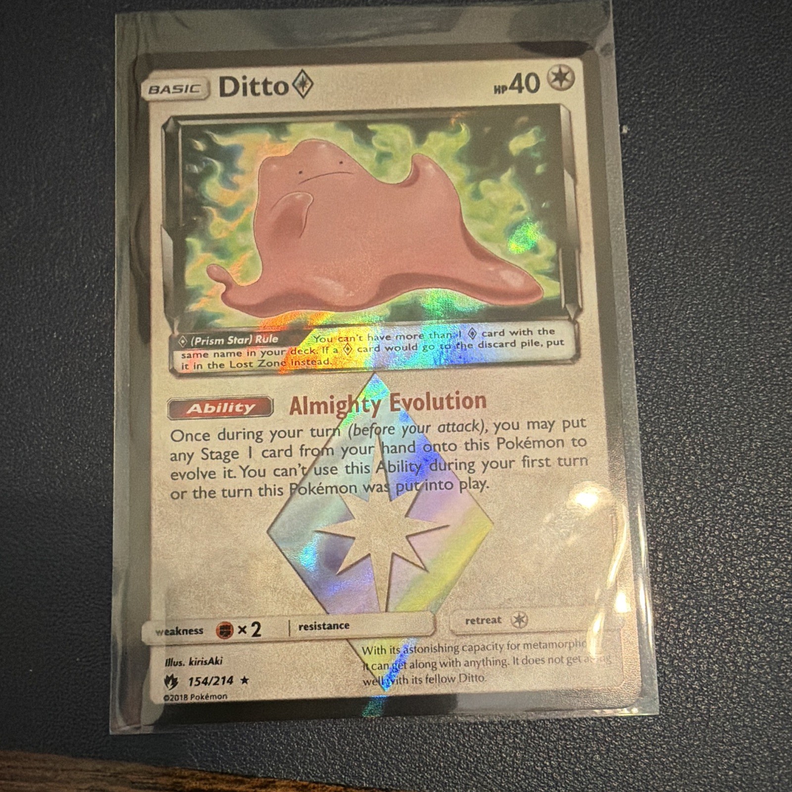 The Pokémon Company Ditto Prism Star 154/214 SM-Lost Thunder Holo Prism ENG