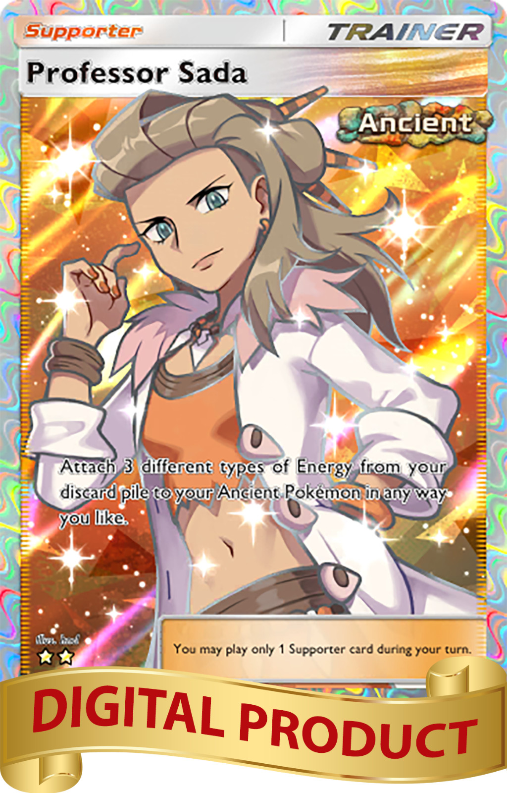 Pokemon Pocket TCG Card Full Art 2 Star Professor Sada Paradox Drive DIGITAL