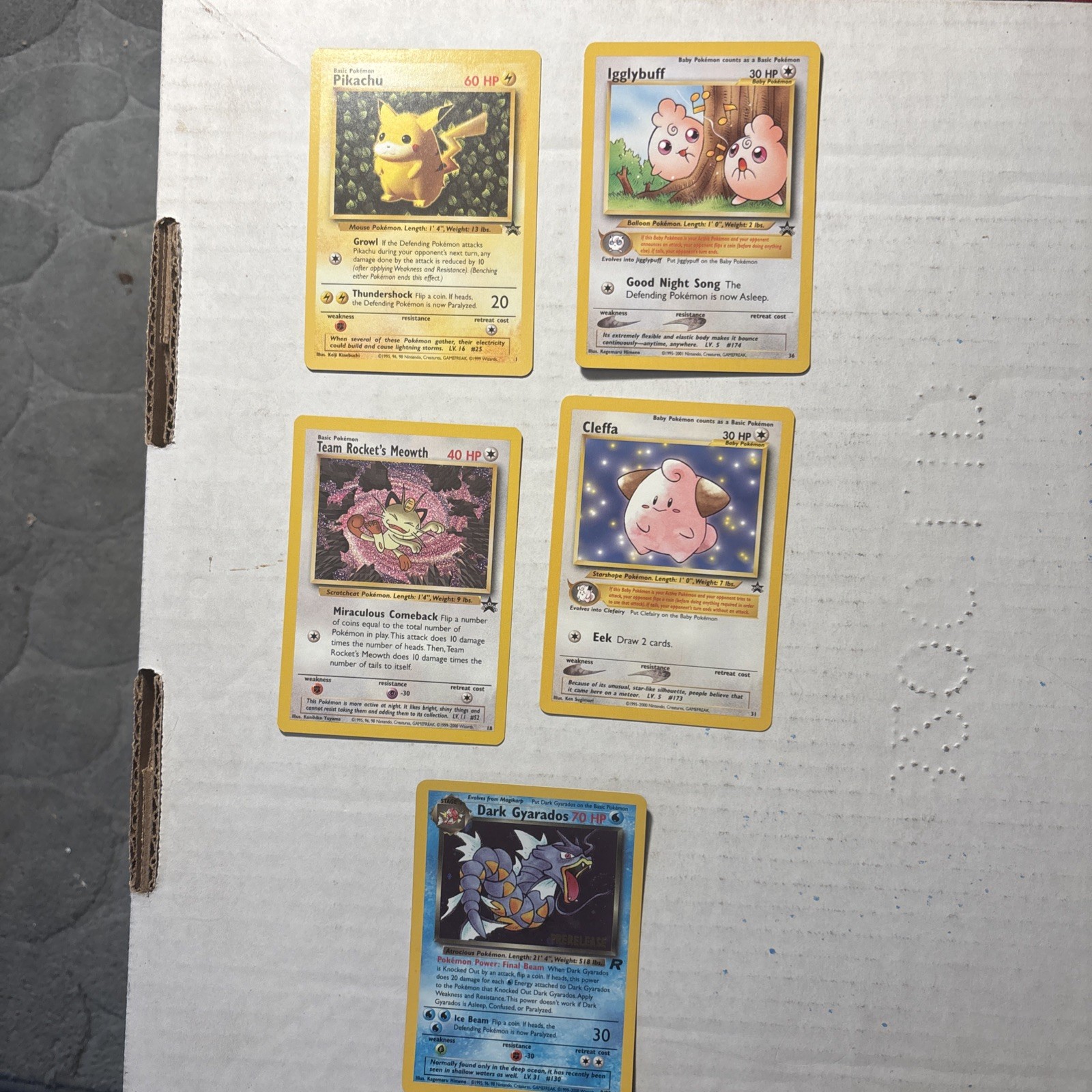 5 Black Star Pokémon Cards Nm