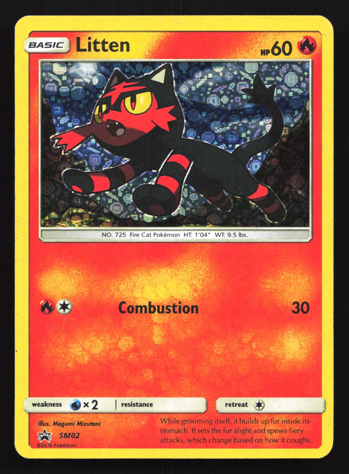 Litten SM02 General Mills Sun & Moon Black Star Promo Pokemon Card