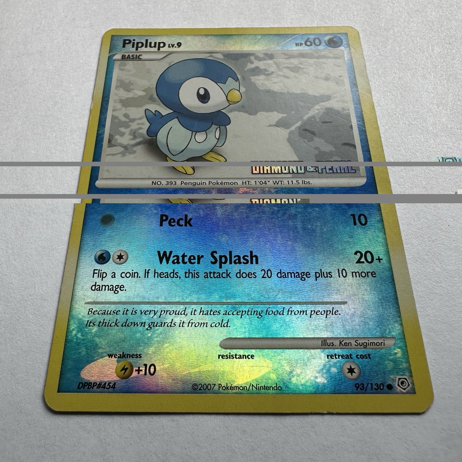 Piplup Burger King Promo 93/130 Diamond & Pearl Pokemon TCG Card Lightly Played