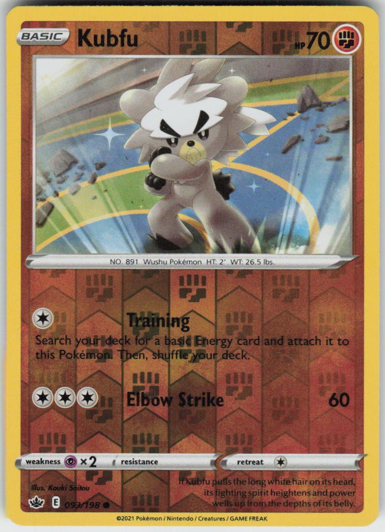 Kubfu 093/198 Common Chilling Reign Pokemon Reverse Holo Near Mint