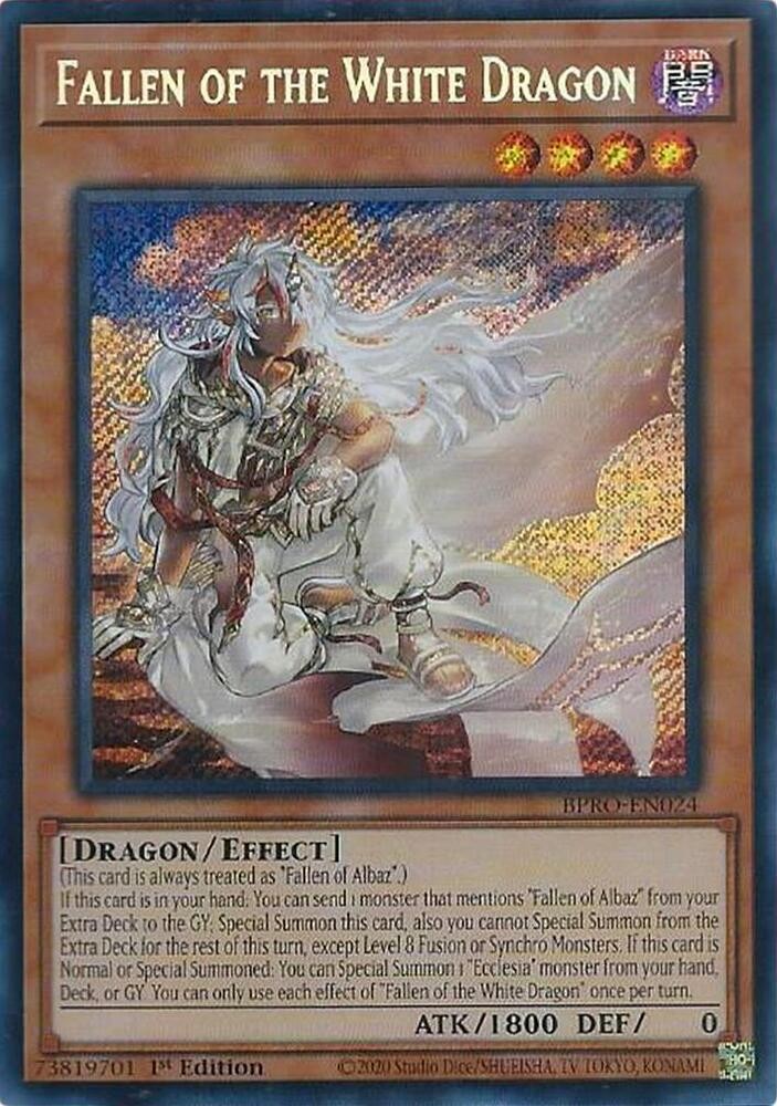 x1 Fallen of the White Dragon – BPRO-EN024 – Secret Rare – 1st Edition Yu-Gi-Oh!