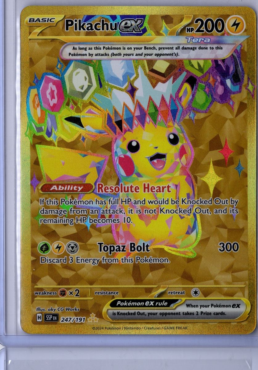 Pikachu ex – Hyper Rare 247/191 – Pokemon Surging Sparks – NM