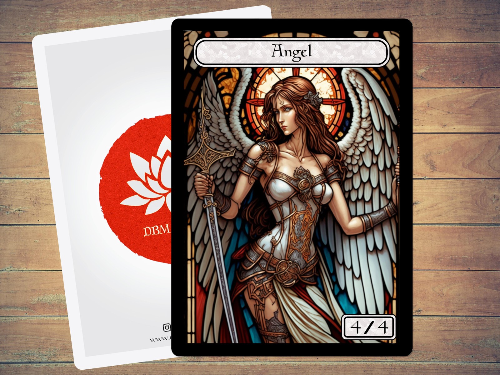 Angel MTG Token | Custom Stained Glass Art | Magic The Gathering