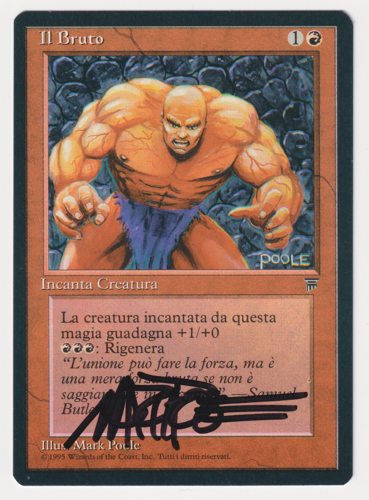 Signed Italian The Brute LP Legends Artist Mark Poole 1995 MTG Magic Vintage!
