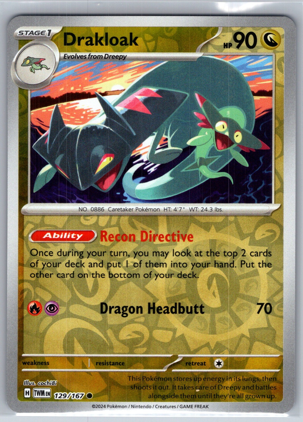 Drakloak 129/167 Common Reverse Holo TWM LP