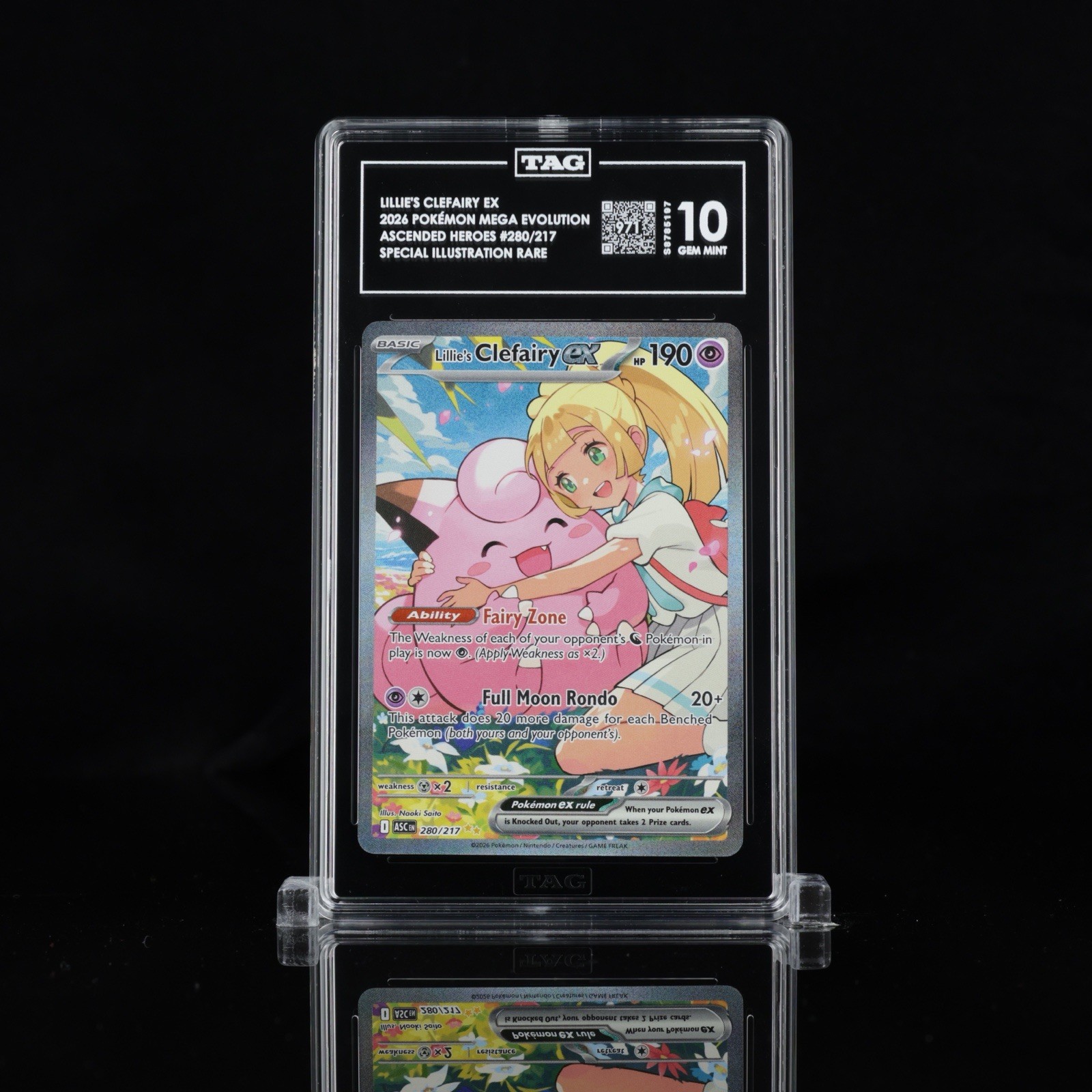 Pokemon TAG 10 Lillie’s Clefairy ex 180/217 ME 2.5 Ascended Heroes SIR Holo EN