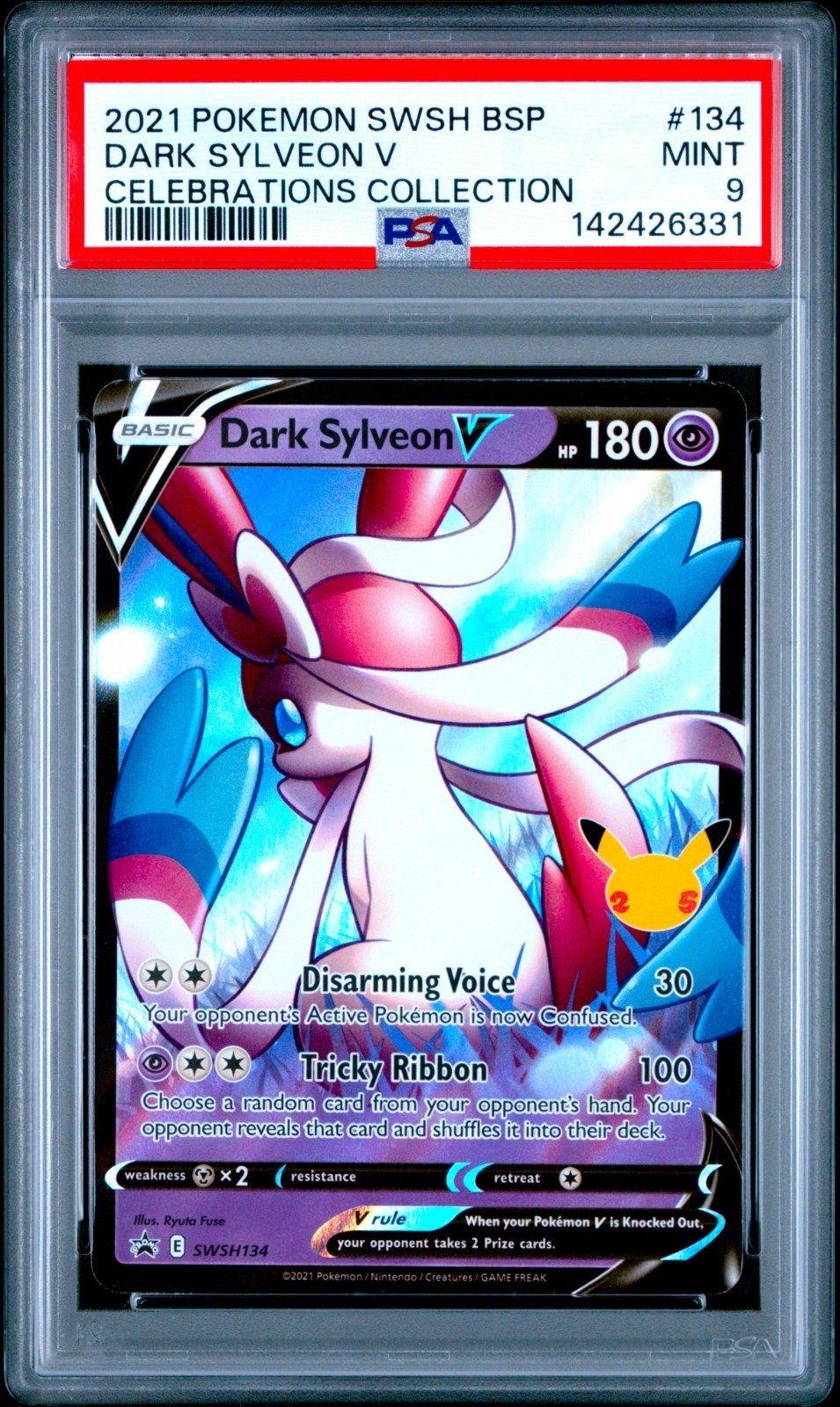 PSA 9 Dark Sylveon V SWSH134 Celebrations Collection Pokemon Card 25th 2021
