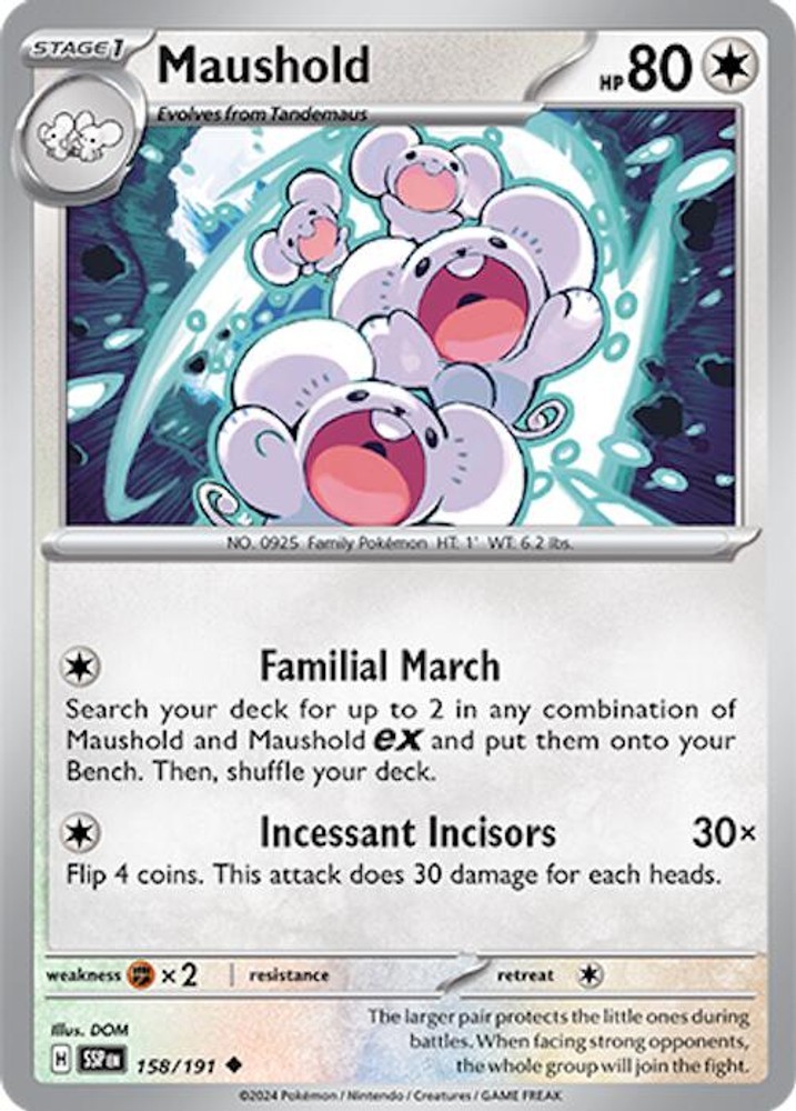 Maushold SSP 158/191 Pokémon SV08: Surging Sparks Uncommon EN NM