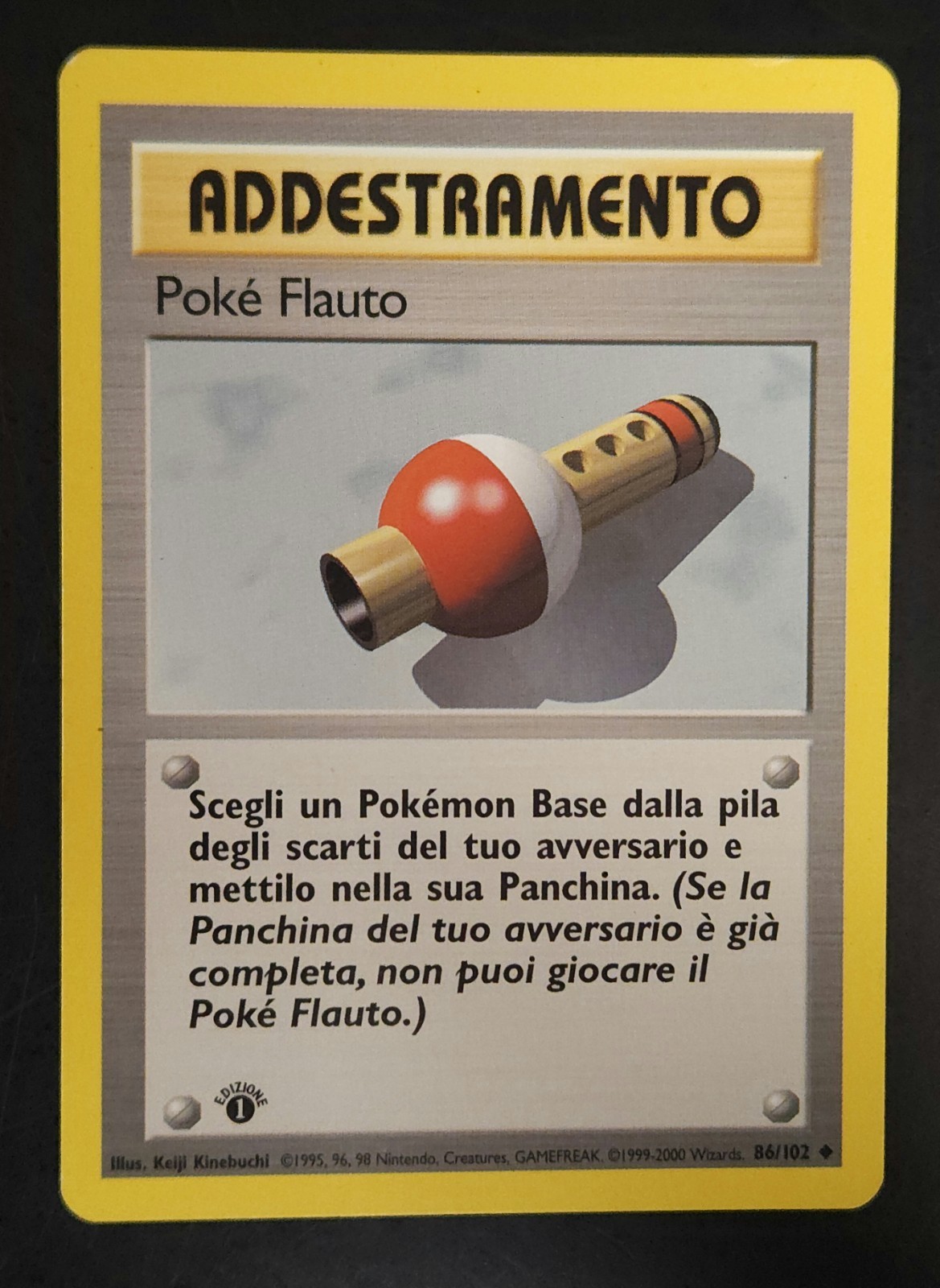 Pokemon Trainer Poke Flute, Base Set Italian, 1st Edition, 86/102
