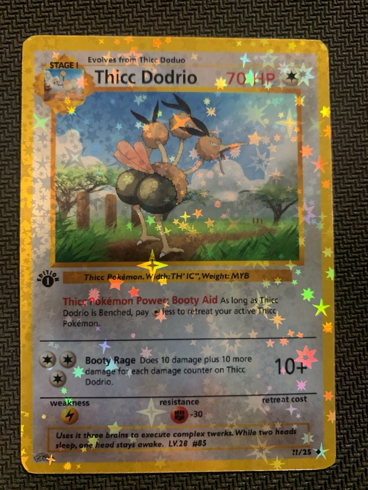 Thicc Dodrio (Alternative Custom Art) Holografic Card